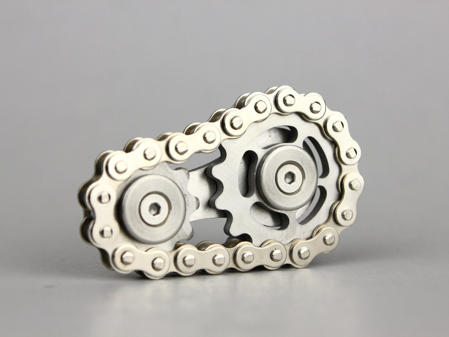 Bike Chain Fidget Spinner - stainless steel chain and sprocket fidget spinner