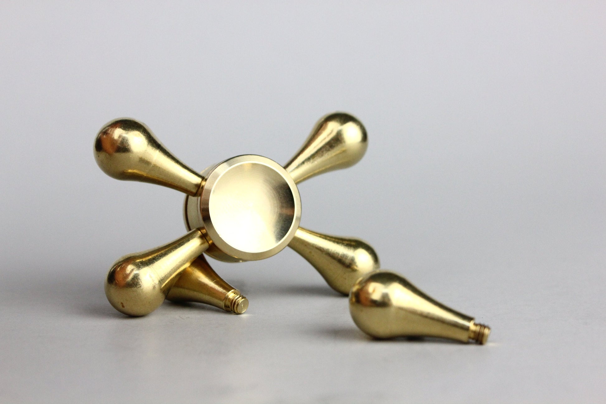 The Droplet Brass Fidget Spinner - 6 Removable Weights, Large Hand Spinner