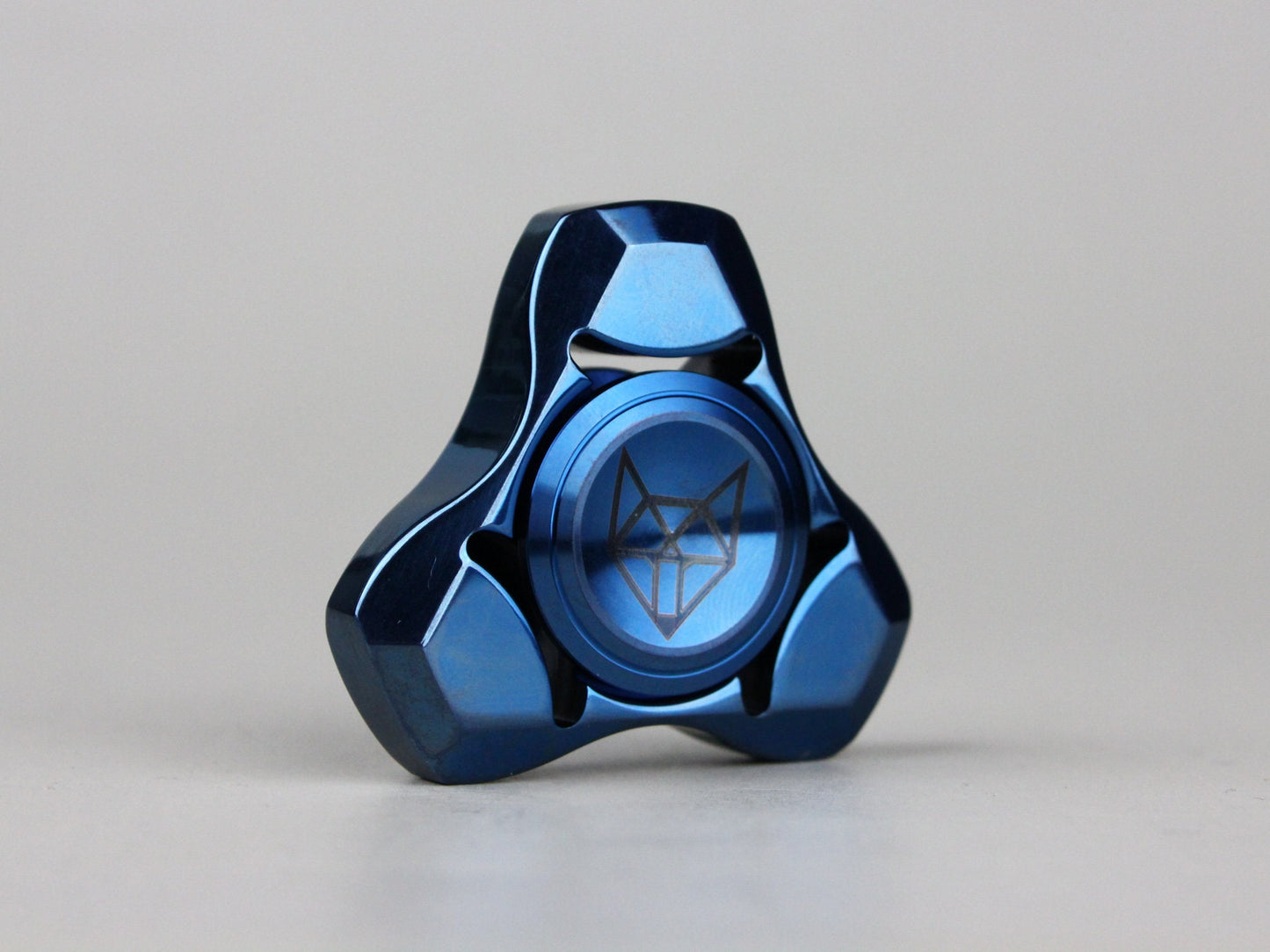 Tri Fox fidget spinner - triangle shape stainless steel silver black or blue hand spinner