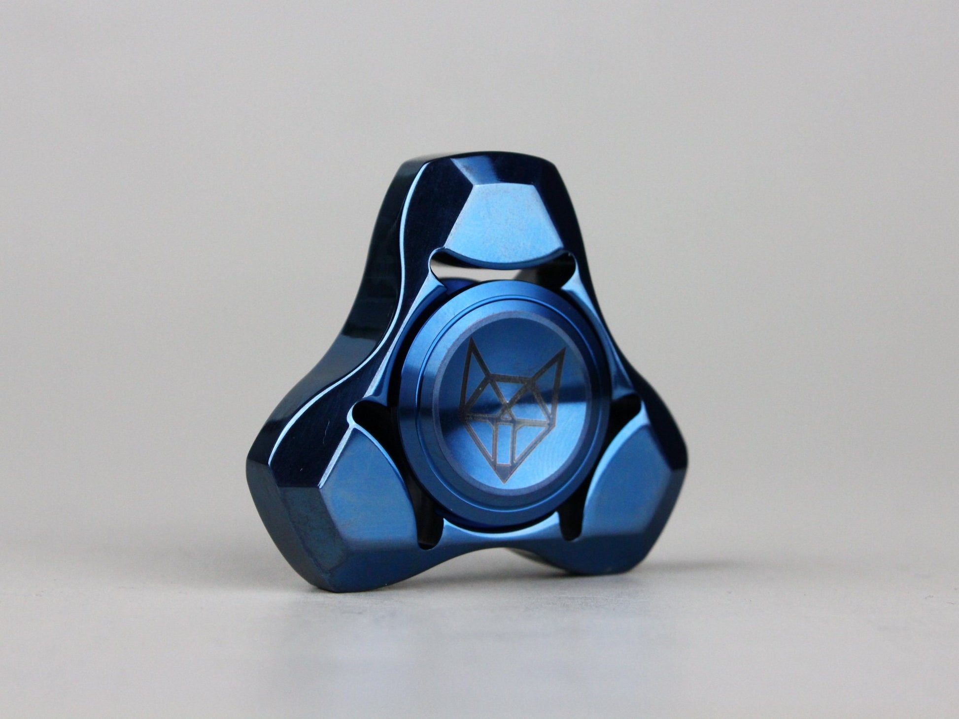 Tri Fox fidget spinner - triangle shape stainless steel silver black or blue hand spinner