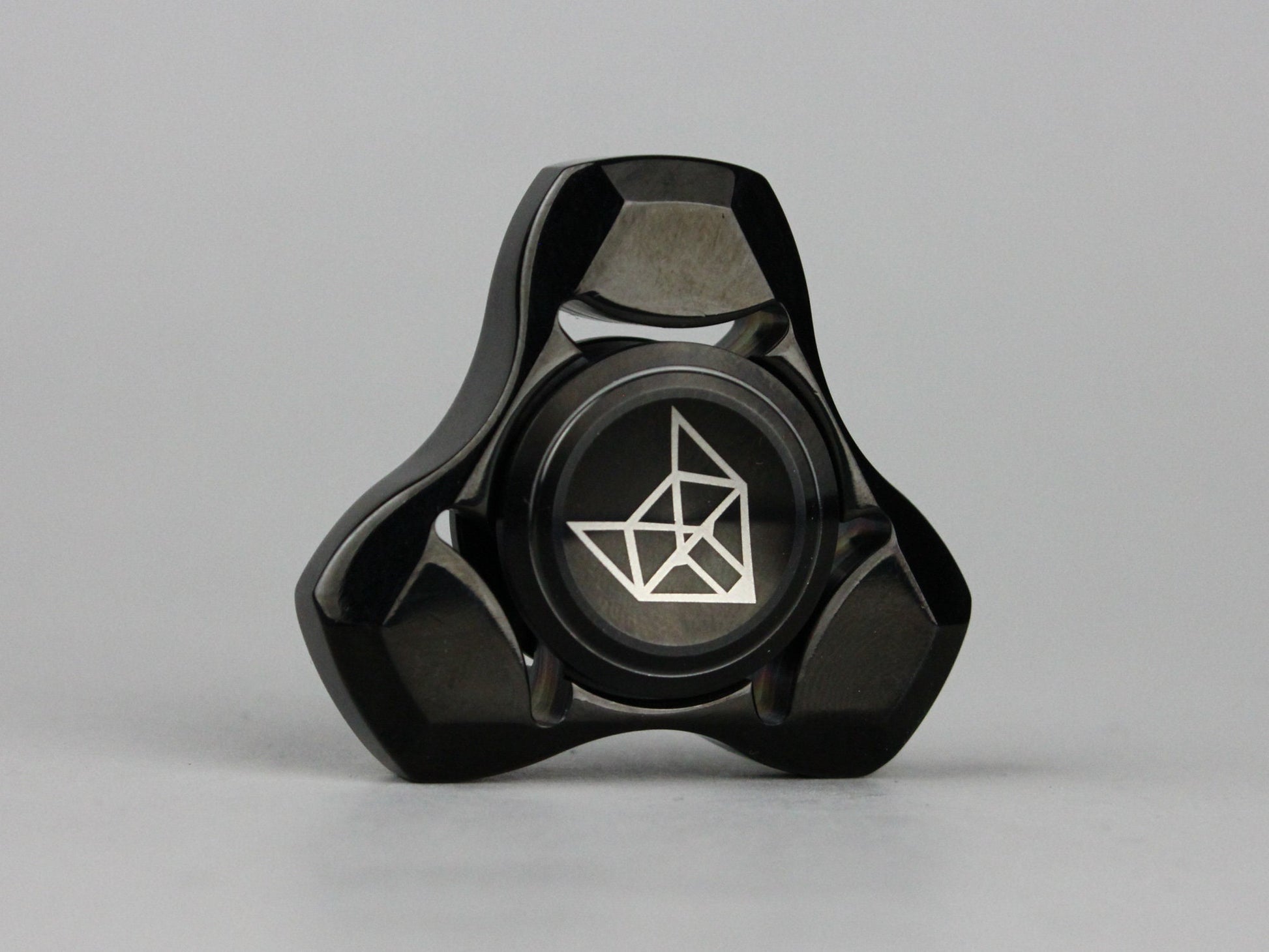 Tri Fox fidget spinner - triangle shape stainless steel silver black or blue hand spinner