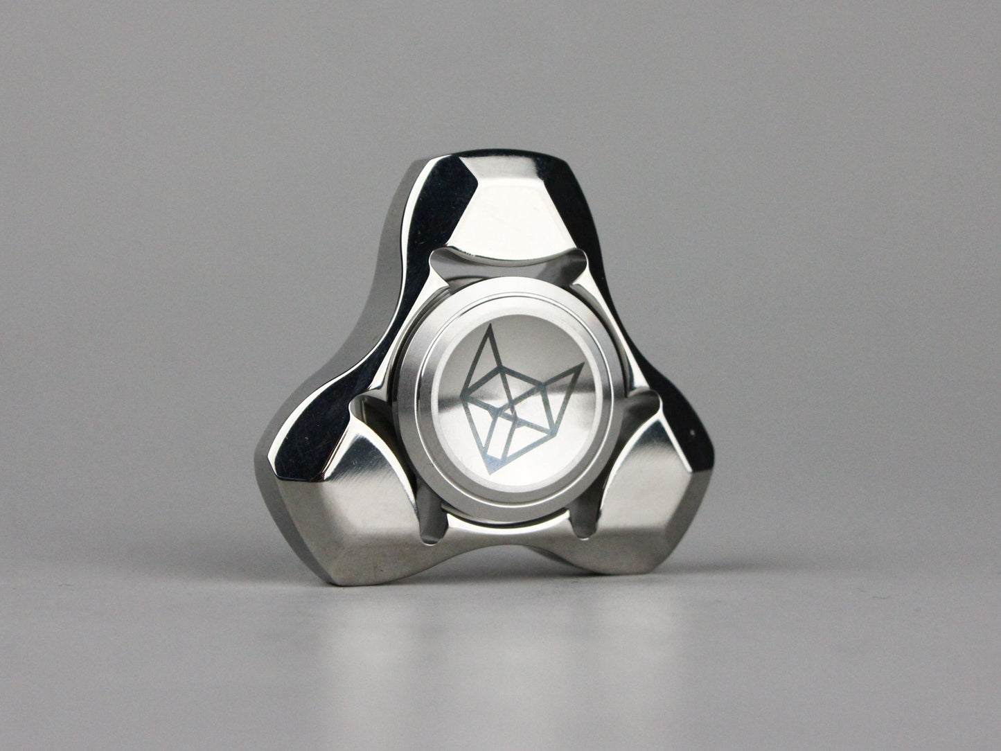 Tri Fox fidget spinner - triangle shape stainless steel silver black or blue hand spinner
