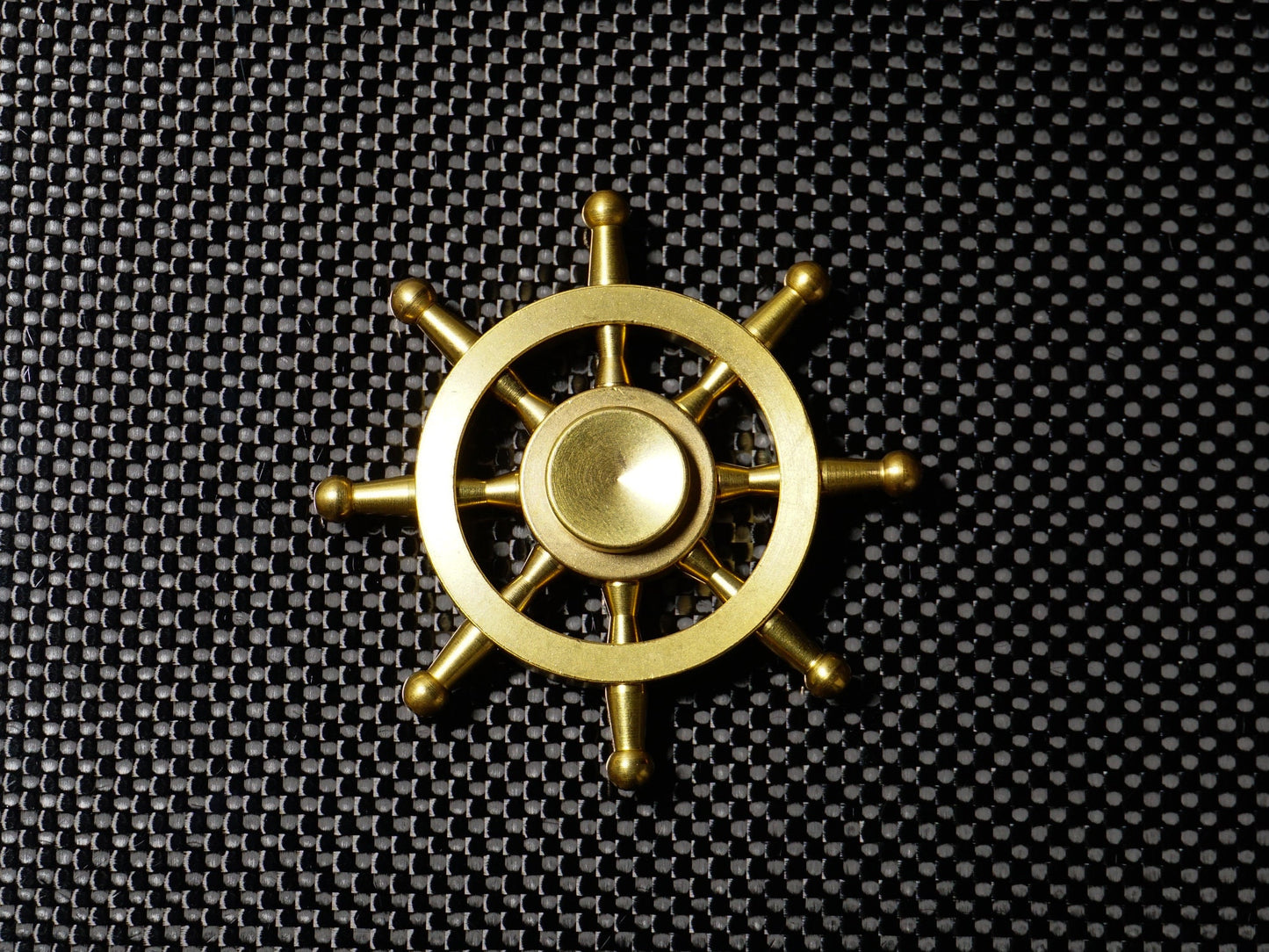 The Ships Helm, Brass fidget spinner - 6 removable weights, medium hand spinner