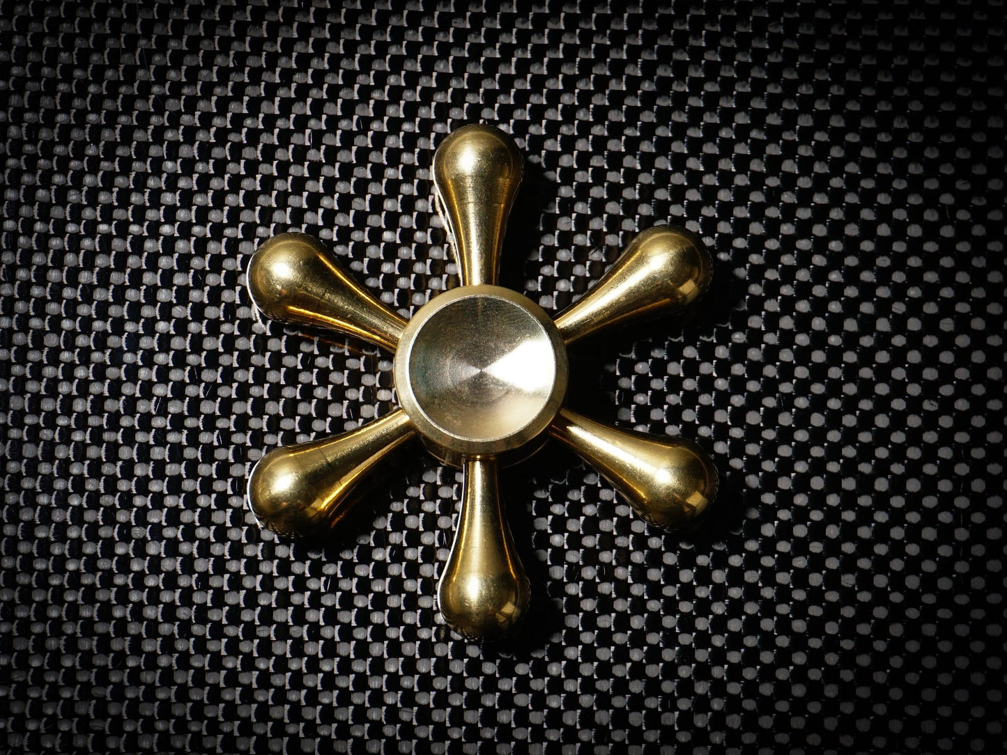 The Droplet Brass Fidget Spinner - 6 Removable Weights, Large Hand Spinner