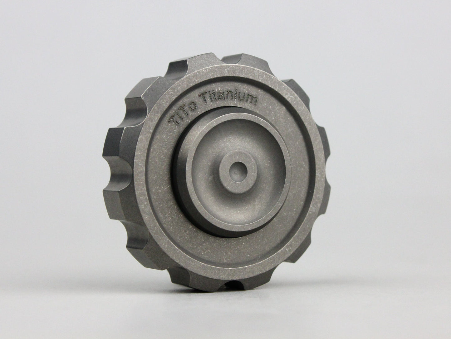 Titanium Cog Fidget Spinner - Stonewash TI, high end large fidget spinner