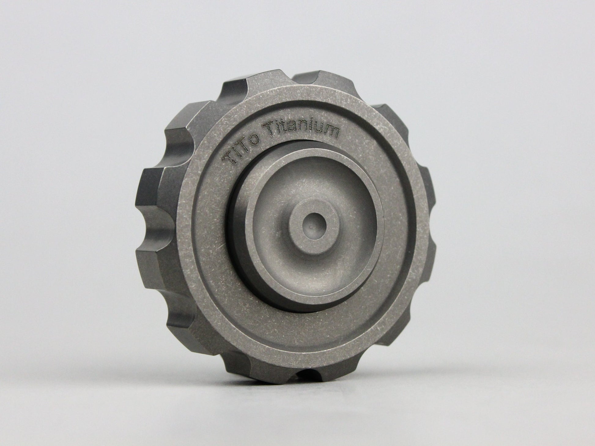 Titanium Cog Fidget Spinner - Stonewash TI, high end large fidget spinner