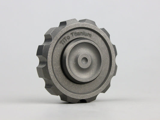 Titanium Cog Fidget Spinner - Stonewash TI, high end large fidget spinner