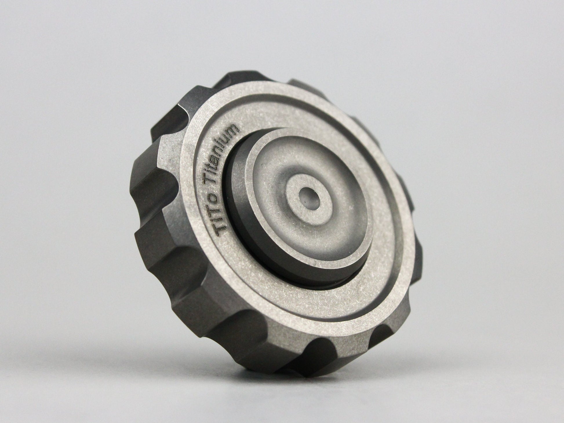 Titanium Cog Fidget Spinner - Stonewash TI, high end large fidget spinner