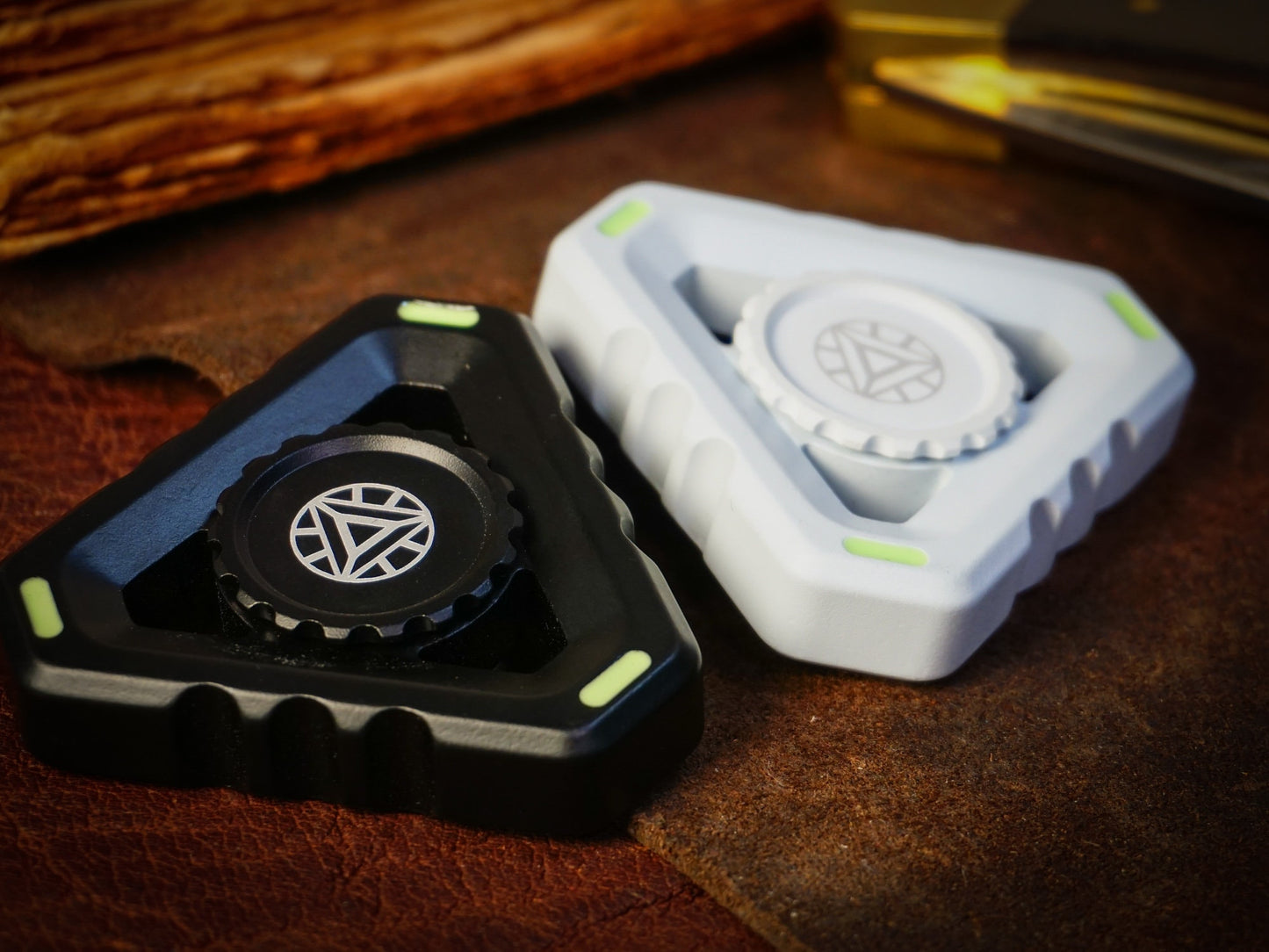 Trine Fidget spinner - triangle shape Heavy Duty Metal Spinner, black, blue, white, red