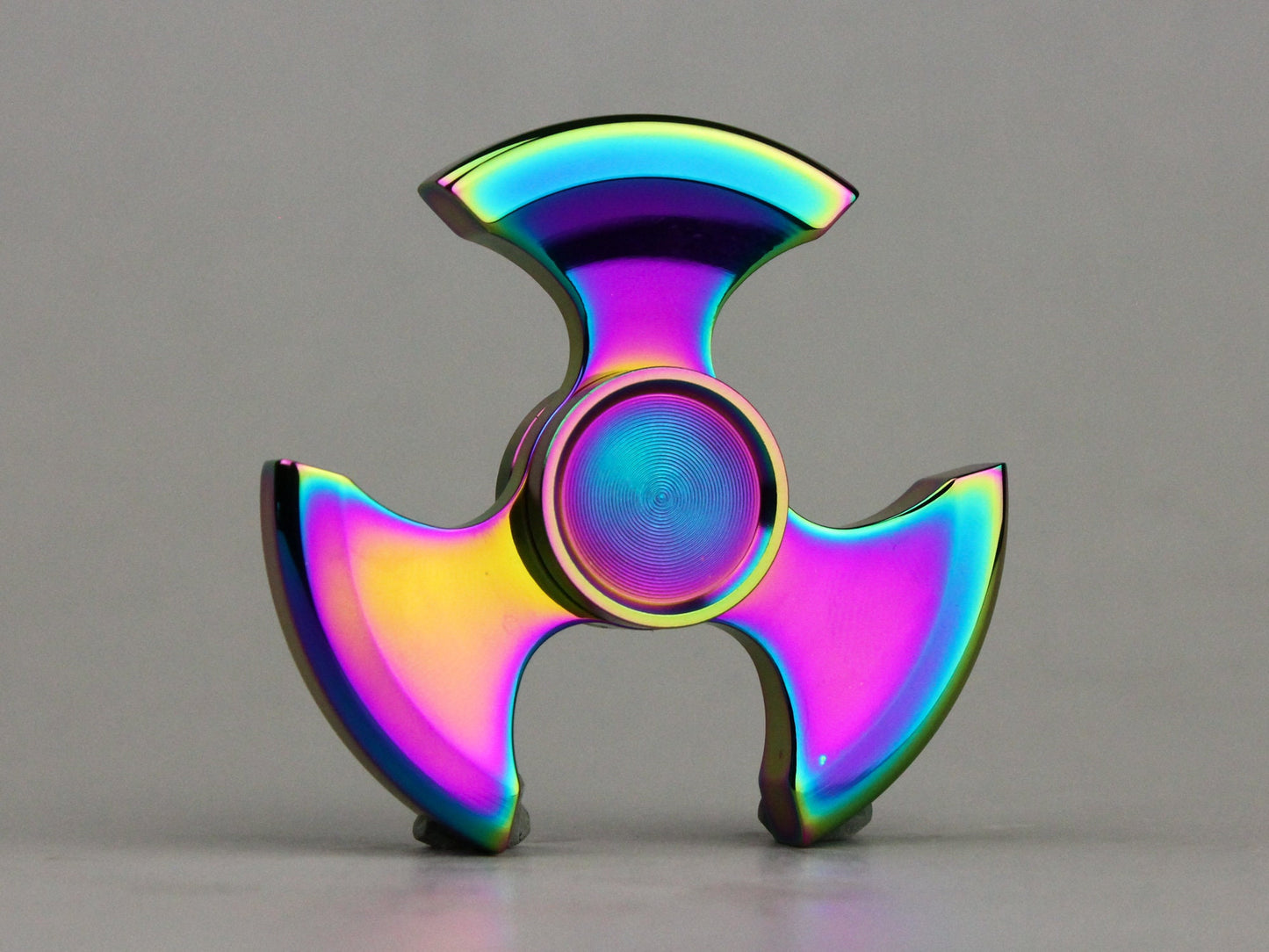 Ninja Fidget Spinner - tri shape metal spinner, in black, silver, gold and rainbow