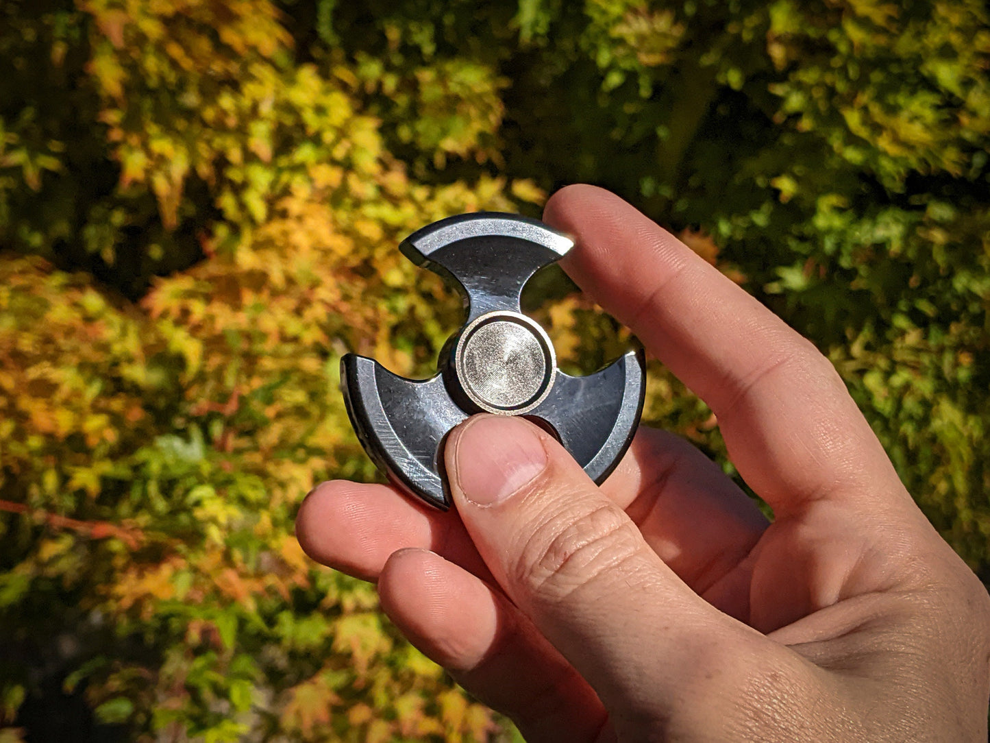 Ninja Fidget Spinner - tri shape metal spinner, in black, silver, gold and rainbow