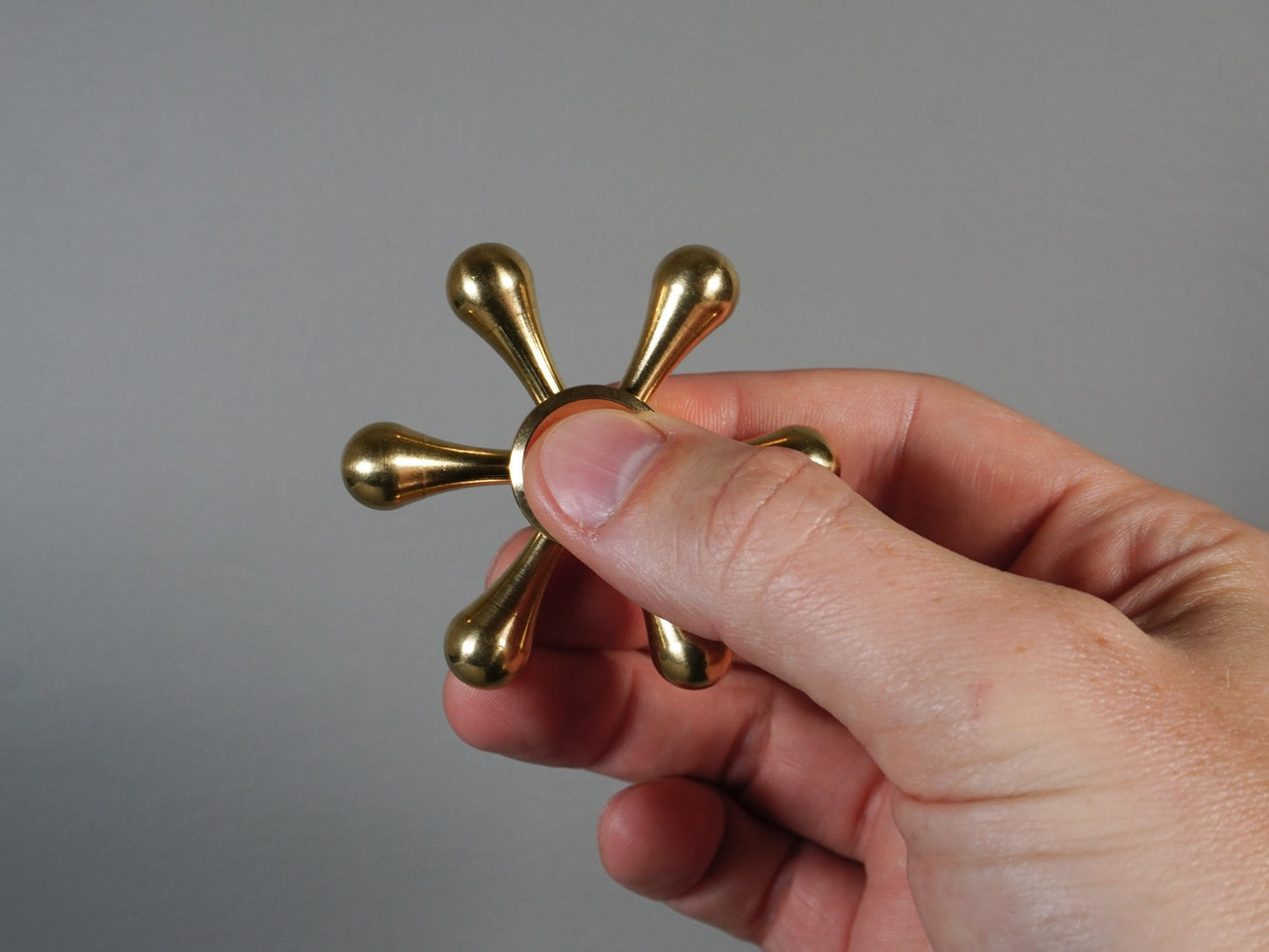 The Droplet Brass Fidget Spinner - 6 Removable Weights, Large Hand Spinner