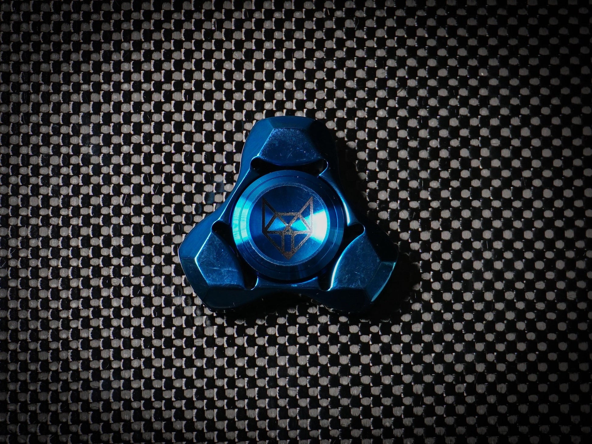Tri Fox fidget spinner - triangle shape stainless steel silver black or blue hand spinner