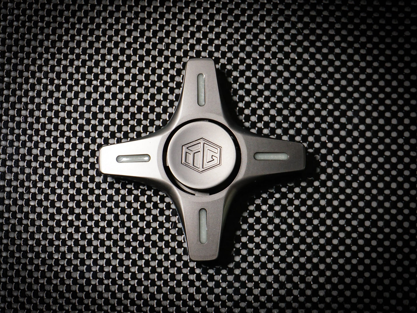 Mecha X-Wing fidget spinner - quad gunmetal glow in the dark