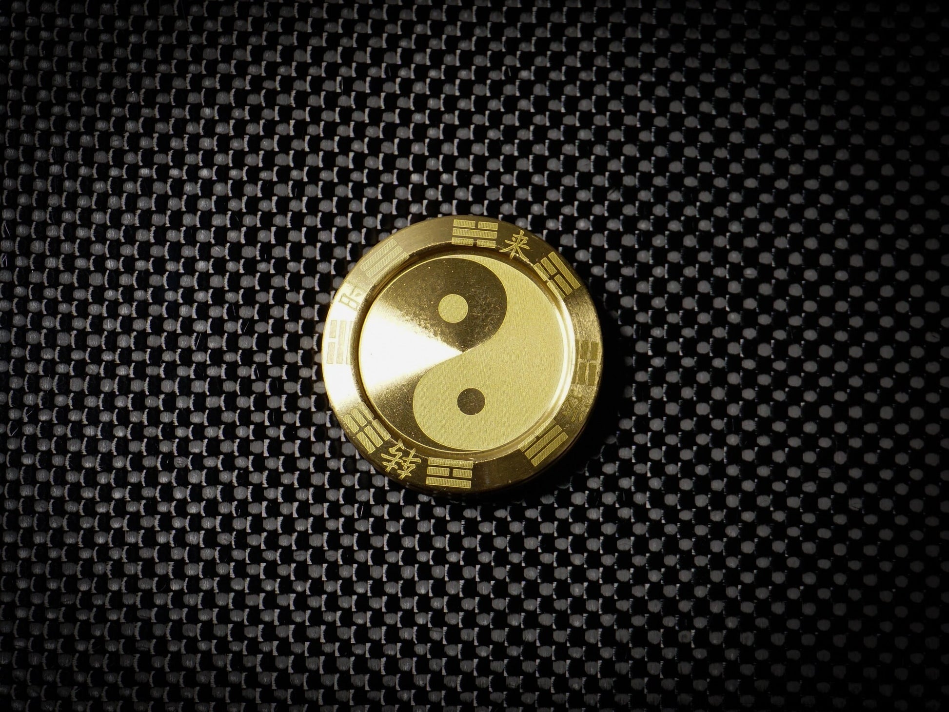 Yin Yang Fidget coin, Golden Brass Metal fidget clicker, edc worry stone