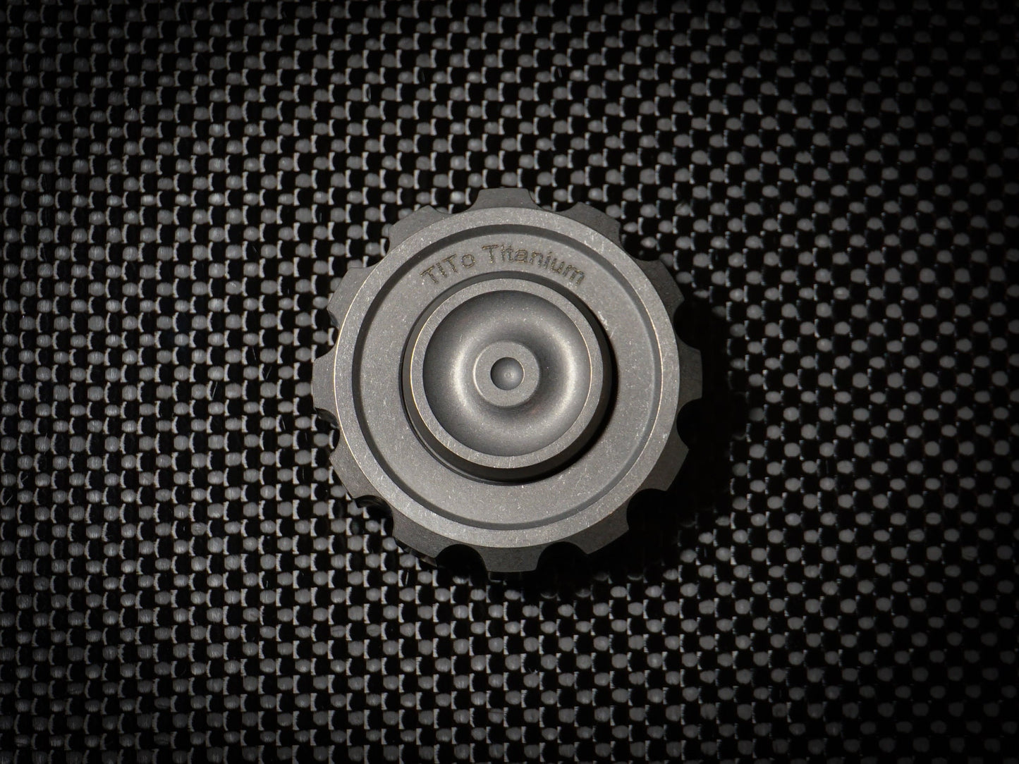 Titanium Cog Fidget Spinner - Stonewash TI, high end large fidget spinner