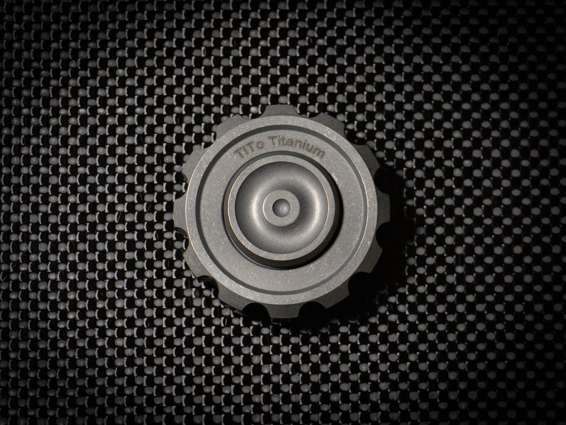Titanium Cog Fidget Spinner - Stonewash TI, high end large fidget spinner