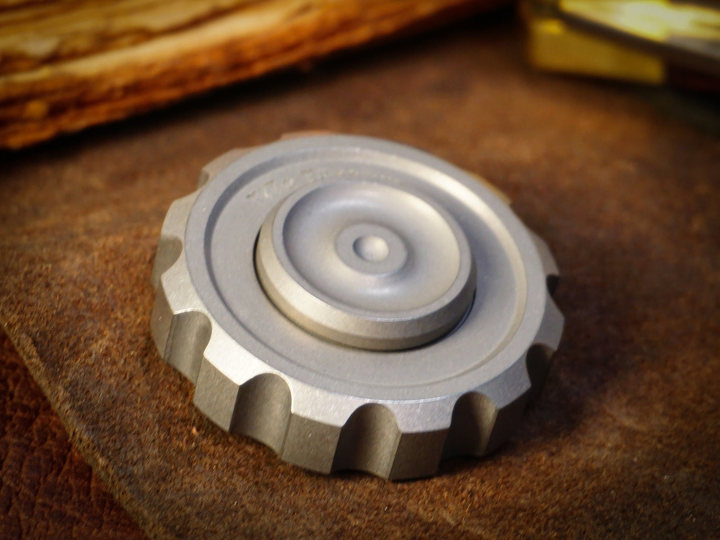 Titanium Cog Fidget Spinner - Stonewash TI, high end large fidget spinner