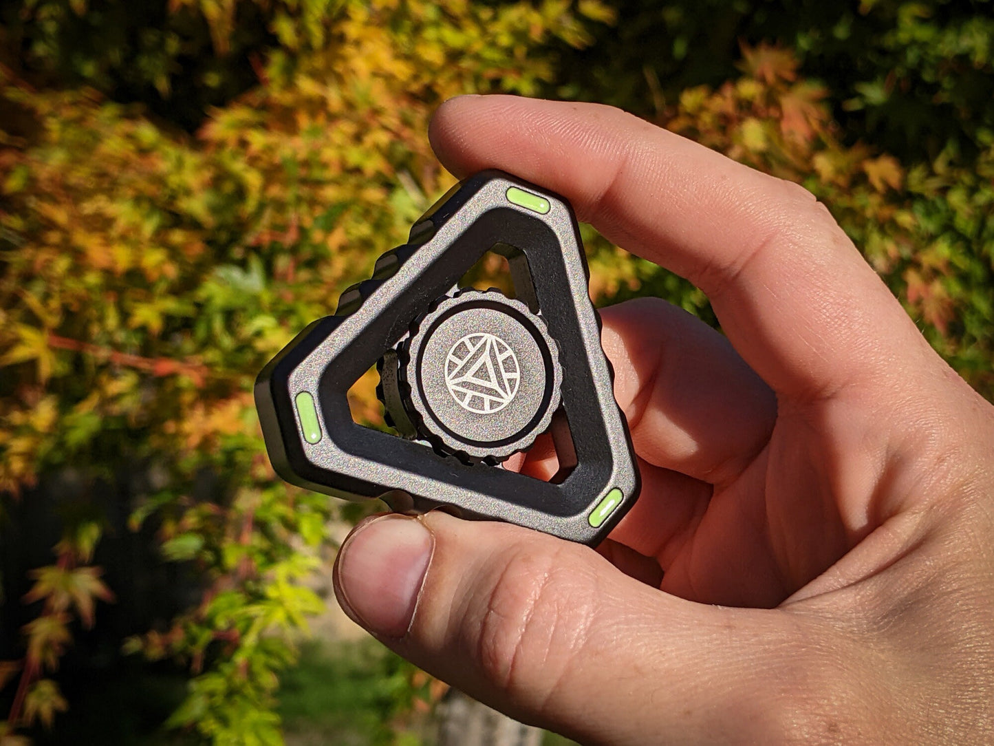 Trine Fidget spinner - triangle shape Heavy Duty Metal Spinner, black, blue, white, red