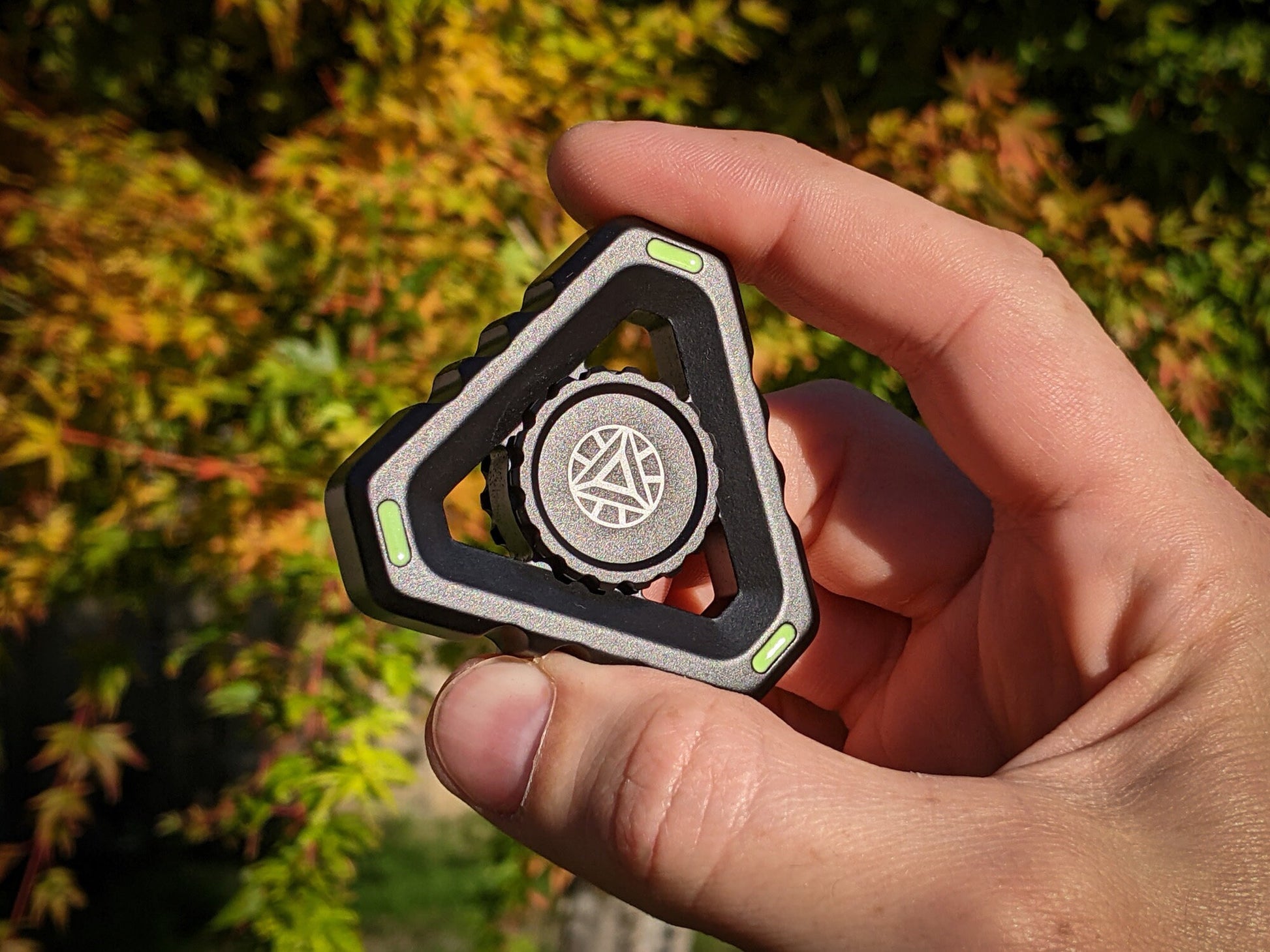 Trine Fidget spinner - triangle shape Heavy Duty Metal Spinner, black, blue, white, red