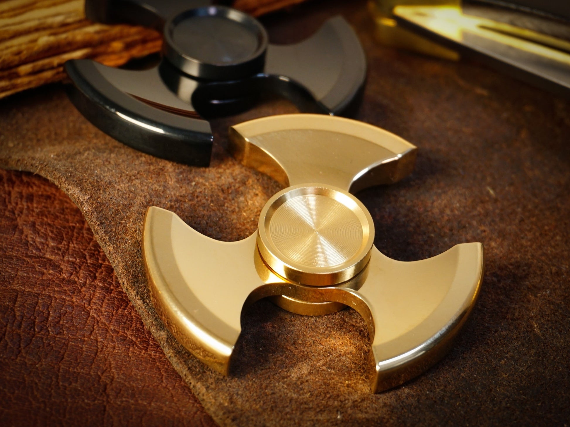 Ninja Fidget Spinner - tri shape metal spinner, in black, silver, gold and rainbow