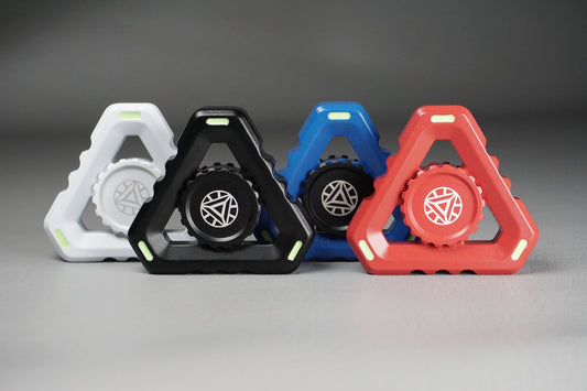 Trine Fidget spinner - triangle shape Heavy Duty Metal Spinner, black, blue, white, red