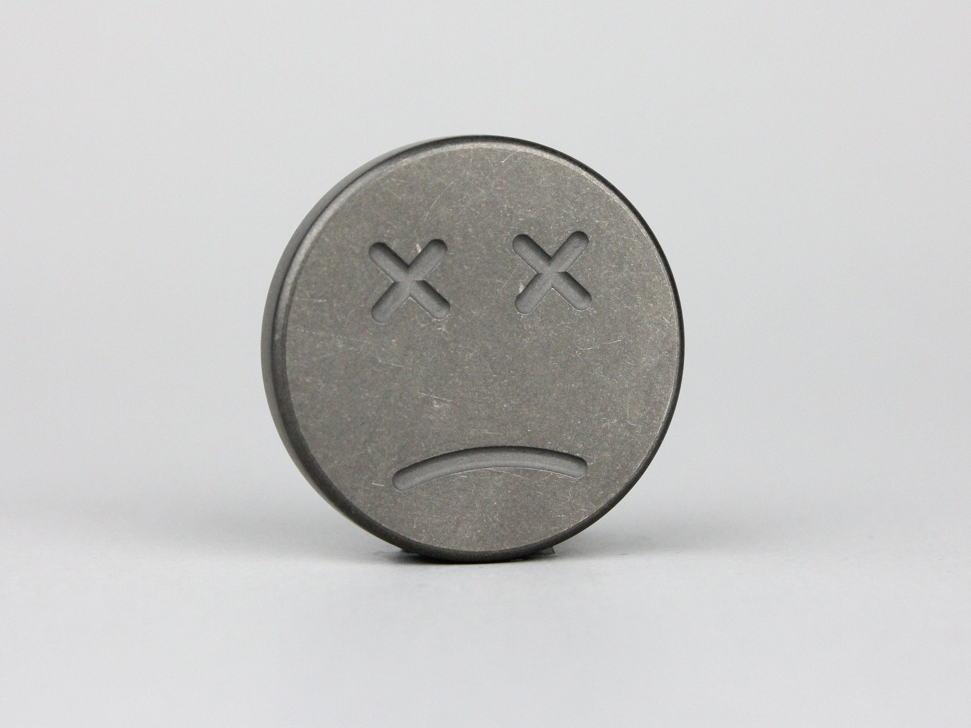 Happy Sad Coin - Titanium EDC worry stone