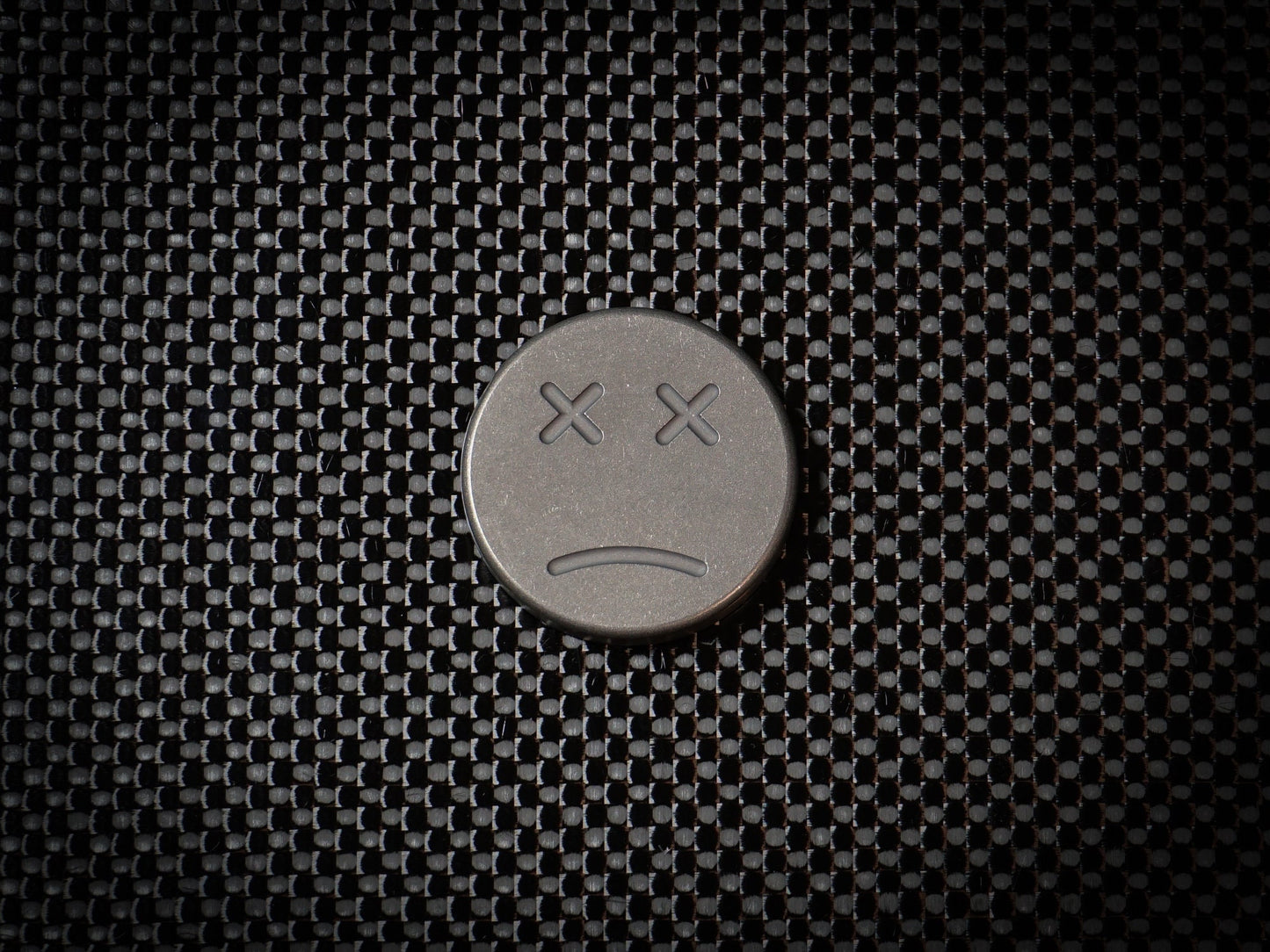 Happy Sad Coin - Titanium EDC worry stone