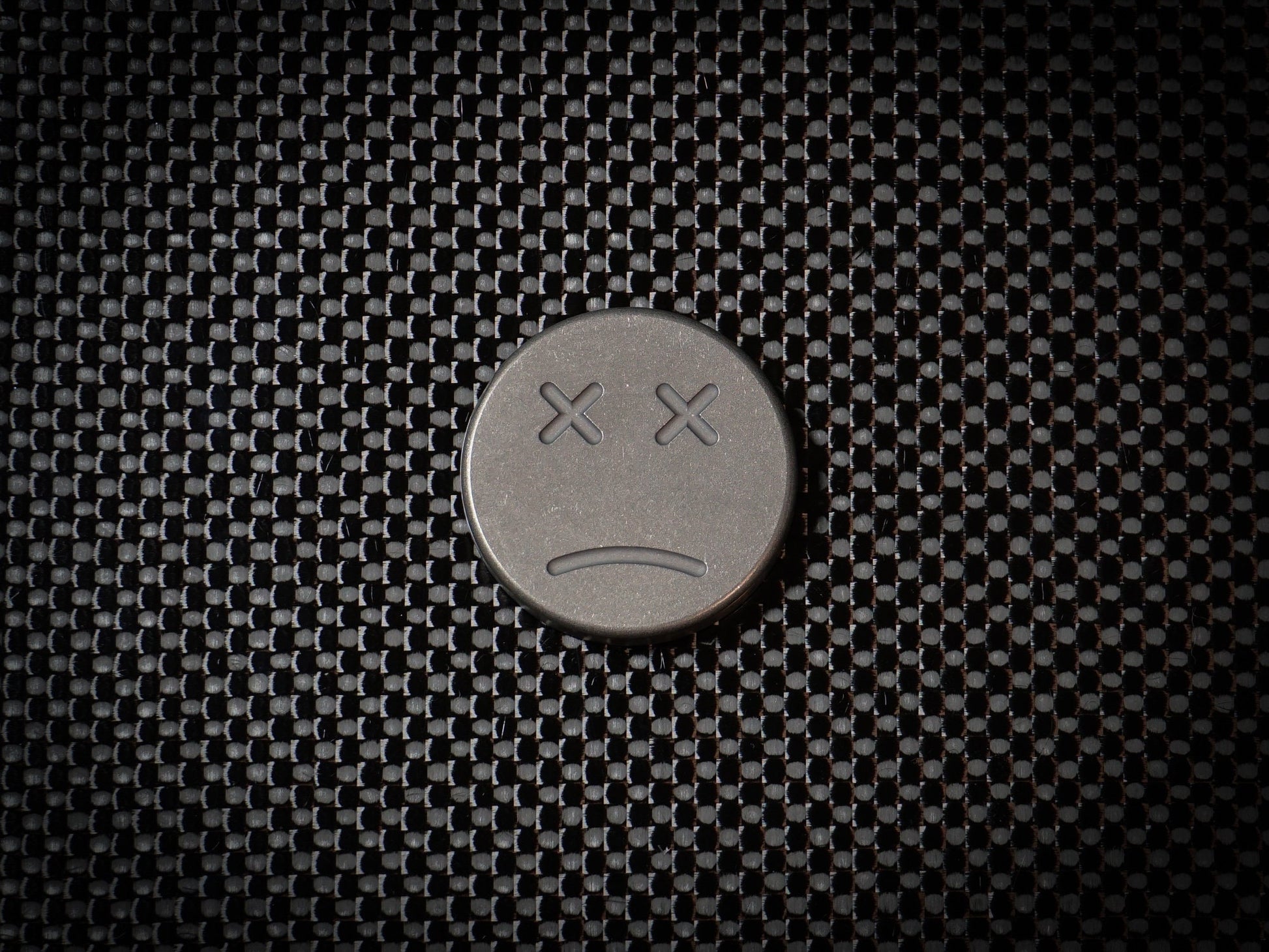 Happy Sad Coin - Titanium EDC worry stone