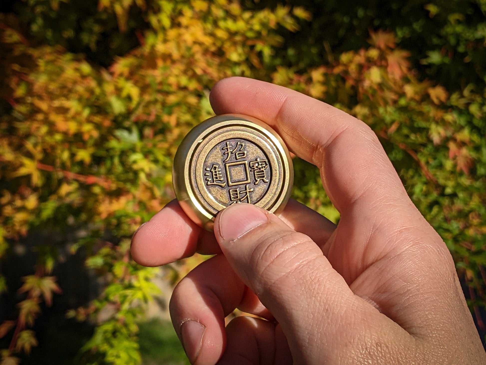 Zen - Brass fidget coin