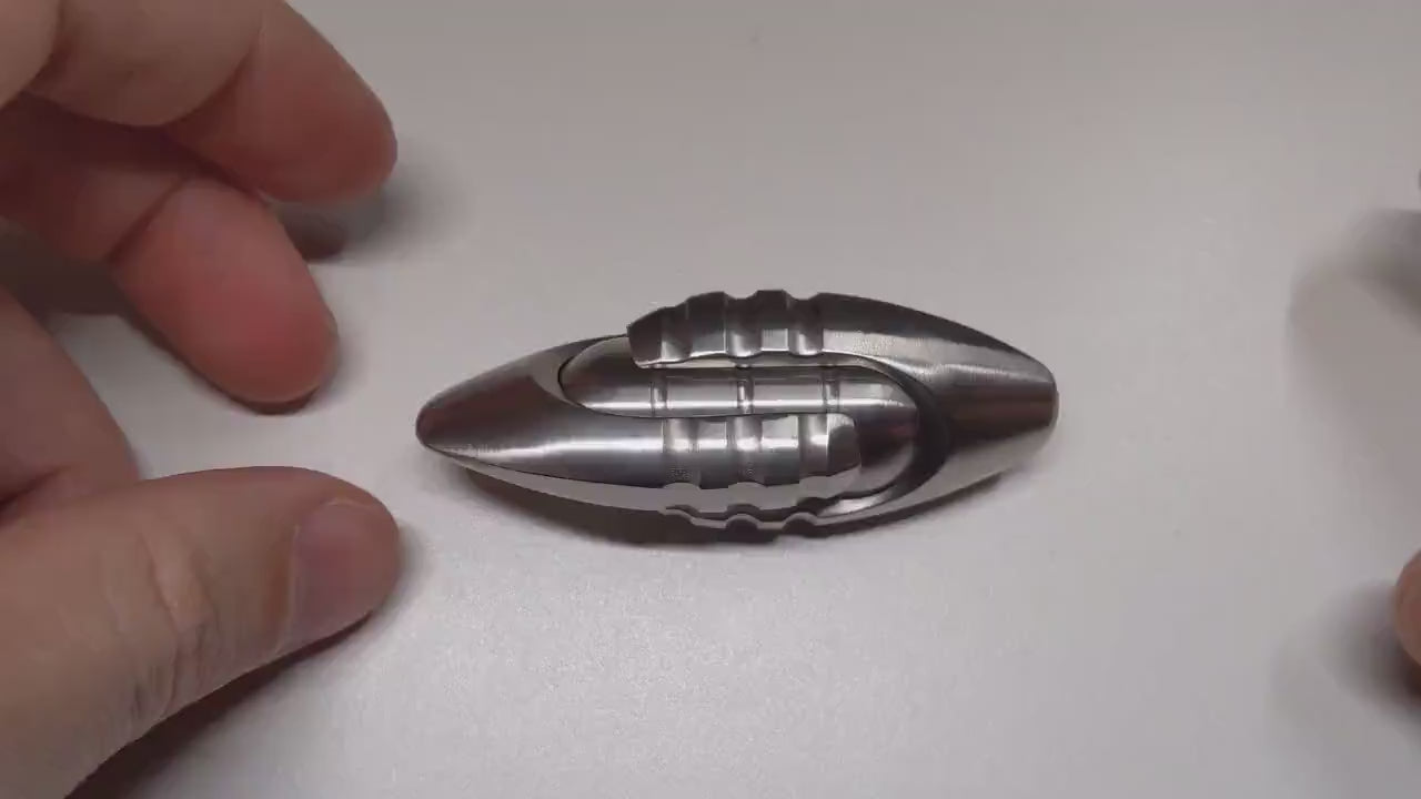 Fidget clicker - alien egg - high end stainless - hand slider