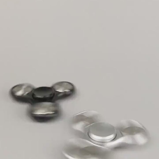 The Classic fidget spinner - tri shape metal spinner, in black, silver, blue, red, and orange