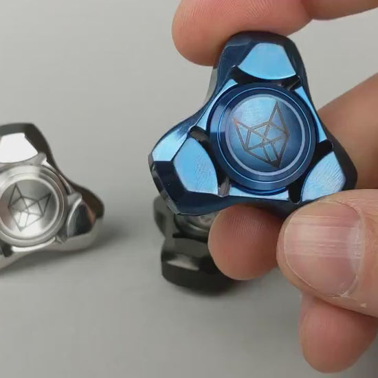 Tri Fox fidget spinner - triangle shape stainless steel silver black or blue hand spinner
